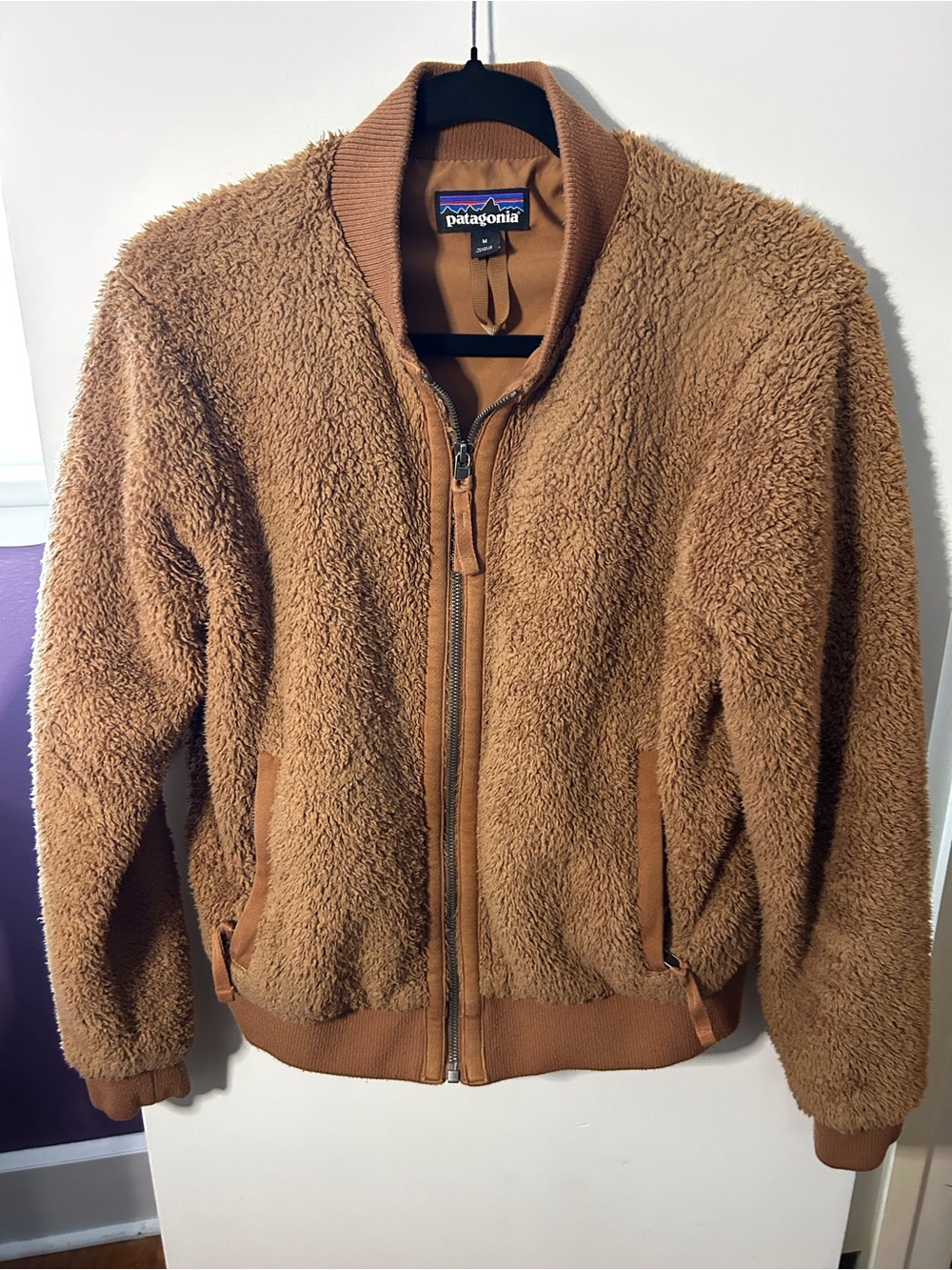 Patagonia Tan Sherpa Bomber Jacket
